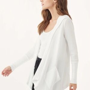 Splendid White Hoodie Thermal Flight Cardigan